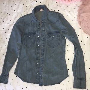 Jean style button downed collard shirt